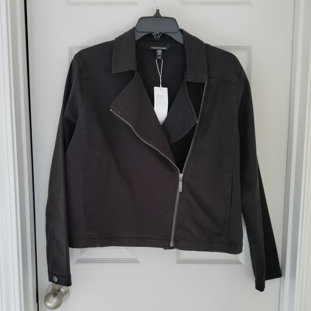 EILEEN FISHER Motorcycle Jacket Cotton